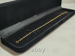 9ct GOLD CHAIN BRACELET SINGAPORE STYLE 375 (18cm) IN BOX VALENTINES GIFT