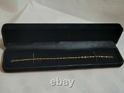 9ct GOLD CHAIN BRACELET SINGAPORE STYLE 375 (18cm) IN BOX VALENTINES GIFT