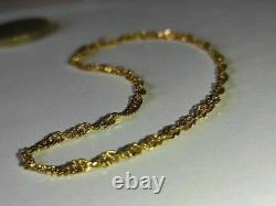 9ct GOLD CHAIN BRACELET SINGAPORE STYLE 375 (18cm) IN BOX VALENTINES GIFT