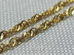 9ct GOLD CHAIN BRACELET SINGAPORE STYLE 375 (18cm) IN BOX VALENTINES GIFT