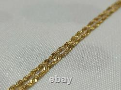 9ct GOLD CHAIN BRACELET SINGAPORE STYLE 375 (18cm) IN BOX VALENTINES GIFT