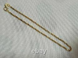 9ct GOLD CHAIN BRACELET SINGAPORE STYLE 375 (18cm) IN BOX VALENTINES GIFT