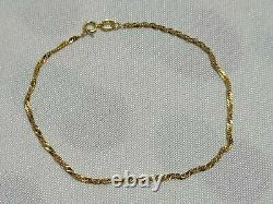 9ct GOLD CHAIN BRACELET SINGAPORE STYLE 375 (18cm) IN BOX VALENTINES GIFT