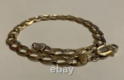 9ct GOLD CURB BRACELET 20cm FULLY HALLMARKED 6.8mm WIDE