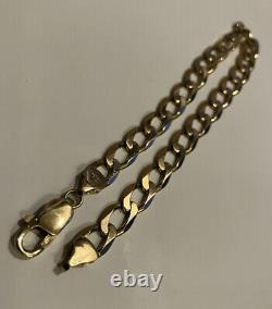 9ct GOLD CURB BRACELET 20cm FULLY HALLMARKED 6.8mm WIDE