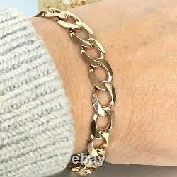 9ct GOLD CURB BRACELET MEN'S SOLID 22.7 g 8 3/4 ins SUPERB