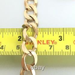 9ct GOLD CURB BRACELET MEN'S SOLID 22.7 g 8 3/4 ins SUPERB