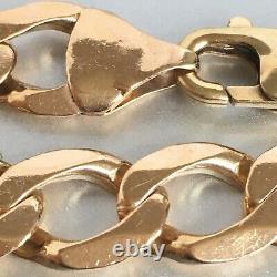 9ct GOLD CURB BRACELET MEN'S SOLID 22.7 g 8 3/4 ins SUPERB