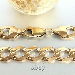 9ct GOLD CURB BRACELET MEN'S SOLID 22.7 g 8 3/4 ins SUPERB