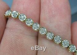 9ct GOLD DIAMOND TENNIS BRACELET 7.25 LONG. A29