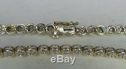 9ct GOLD DIAMOND TENNIS BRACELET 7.25 LONG. A29