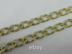 9ct GOLD DOUBLE CURB LINK BRACELET FULL ENGLISH HALLMARKS 4.8 grams 7 LONG