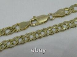 9ct GOLD DOUBLE CURB LINK BRACELET FULL ENGLISH HALLMARKS 4.8 grams 7 LONG