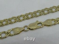 9ct GOLD DOUBLE CURB LINK BRACELET FULL ENGLISH HALLMARKS 4.8 grams 7 LONG