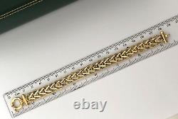 9ct GOLD Fancy Link + Bar Ends & Big Bolt Clasp BRACELET Fully Hallmarked 12.8g