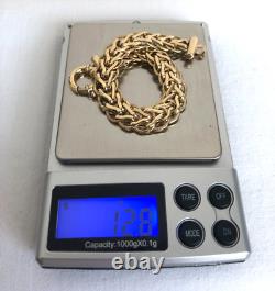 9ct GOLD Fancy Link + Bar Ends & Big Bolt Clasp BRACELET Fully Hallmarked 12.8g