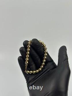 9ct GOLD Unique BEADED Link Bracelet FULL HALLMARK 20cm LONG 23+GRAMS