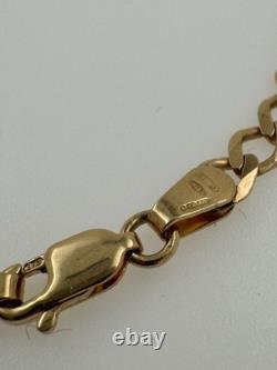9ct Gents Solid Gold 4mm Curb Bracelet. 8.5 Length