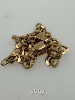 9ct Gents Solid Gold 4mm Curb Bracelet. 8.5 Length