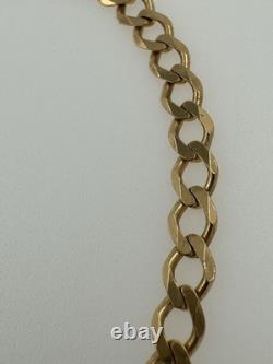9ct Gents Solid Gold 4mm Curb Bracelet. 8.5 Length