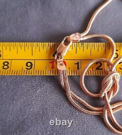9ct Gold 19cm Love Knot Double Strand Snake Chain Bracelet, 6.94g, Hallmarked
