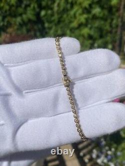 9ct Gold 1ct Diamond Tennis Bracelet Fully Hallmarked 6.75 Inches