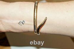 9ct Gold 22g Vintage Ruby Eyes Snake Bracelet Bangle