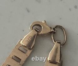 9ct Gold 2 Colour Bracelet With A Flat Style Decorative Link. Unworn. 4g