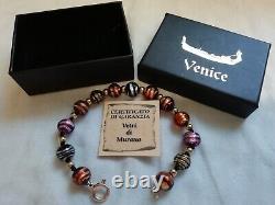 9ct Gold 375 Genuine Vetri DI Murano Glass Bracelet
