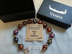 9ct Gold 375 Genuine Vetri DI Murano Glass Bracelet