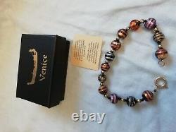 9ct Gold 375 Genuine Vetri DI Murano Glass Bracelet