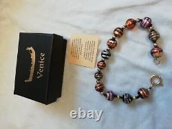 9ct Gold 375 Genuine Vetri DI Murano Glass Bracelet