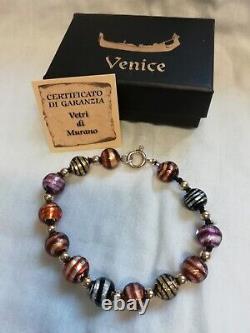 9ct Gold 375 Genuine Vetri DI Murano Glass Bracelet