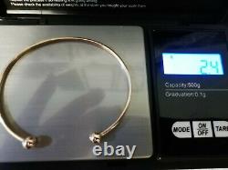 9ct Gold 375, Small Torque Bangle (fully Hallmarked) Vgc