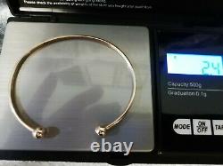 9ct Gold 375, Small Torque Bangle (fully Hallmarked) Vgc