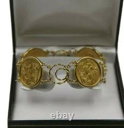 9ct Gold 4 Full Sovereign Bracelet