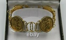 9ct Gold 4 Full Sovereign Bracelet