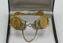 9ct Gold 4 Full Sovereign Bracelet