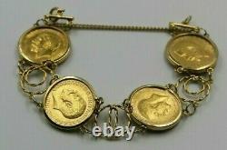 9ct Gold 4 Full Sovereign Bracelet