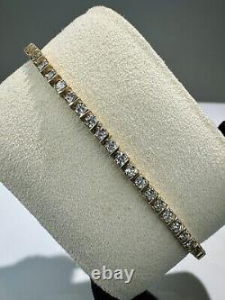 9ct Gold 5.80 Ct Natural Round Brilliant Cut Diamond Bracelet Certified £11650