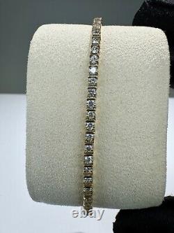 9ct Gold 5.80 Ct Natural Round Brilliant Cut Diamond Bracelet Certified £11650
