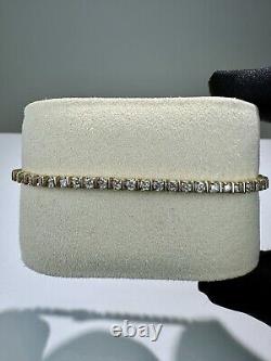 9ct Gold 5.80 Ct Natural Round Brilliant Cut Diamond Bracelet Certified £11650