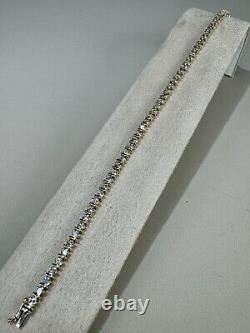 9ct Gold 5.80 Ct Natural Round Brilliant Cut Diamond Bracelet Certified £11650