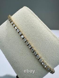 9ct Gold 5.80 Ct Natural Round Brilliant Cut Diamond Bracelet Certified £11650
