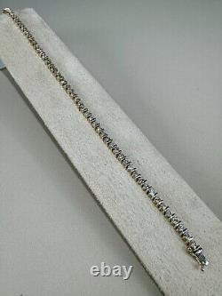 9ct Gold 5.80 Ct Natural Round Brilliant Cut Diamond Bracelet Certified £11650
