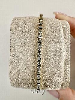9ct Gold 5.80 Ct Natural Round Brilliant Cut Diamond Bracelet Certified £11650
