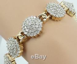 9ct Gold 5c Diamond Halo Cluster Bracelet. Stunning Condition Yes 5 carats. NICE1