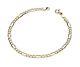 9ct Gold 7.5 Inch Figaro Curb Bracelet 3mm Width Uk Hallmarked