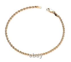 9ct Gold 7.5 inch Rope Bracelet UK Hallmarked Solid 9K GOLD