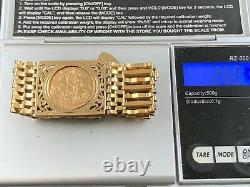 9ct Gold 7 Gate Bracelet Set With A 22ct Gold Full Sovereign Dates 1908